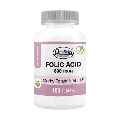 Ácido fólico 800mcg (METIL FOLATO) 100 tabs Qualivits