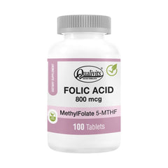 Ácido fólico 800mcg (METIL FOLATO) 100 tabs Qualivits