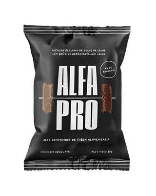 Alfajor Protéico Reducido en calorías Chocolate negro Caja x 8 unidades Alfapro