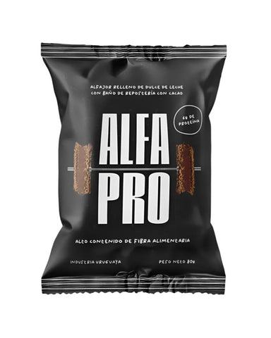 Alfajor Protéico Reducido en calorías Chocolate negro Caja x 8 unidades Alfapro