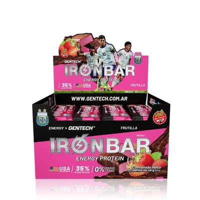 Barra Proteica Sin TACC Iron Bar Gentech - Frutilla