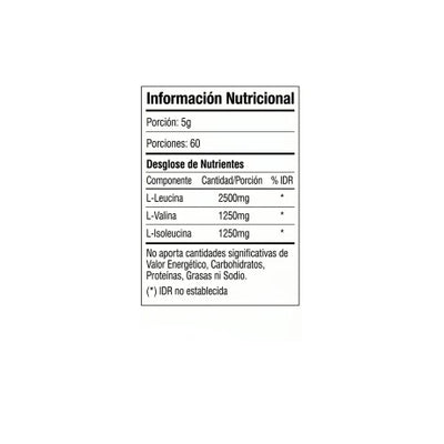 Tabla Nutricional BCAA 120ct USN Pure