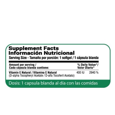 Tabla Nutricional Antioxidant C+E+A 60caps Qualivits